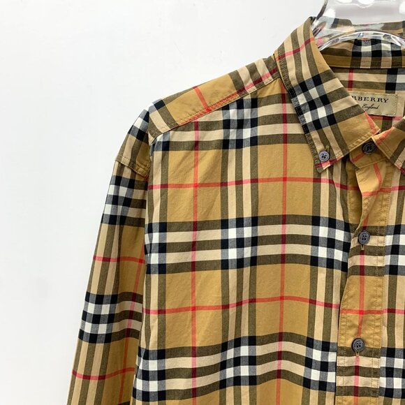 CM0438 Burberry Beige Nova Check Long Sleeve Button-Up Shirt - Picture 3 of 7